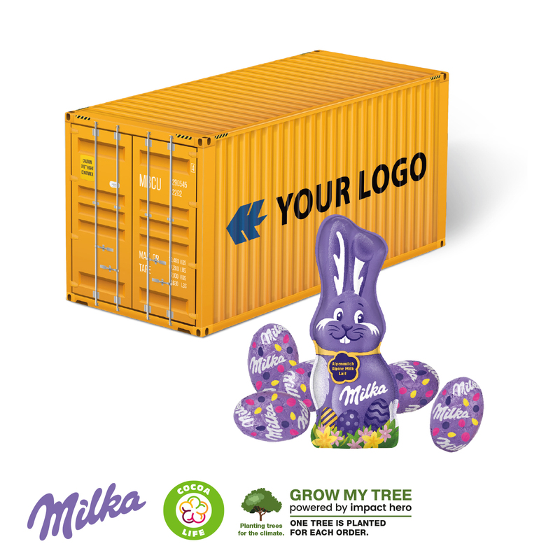 Personalised Container With Milka Bunny And Eggs