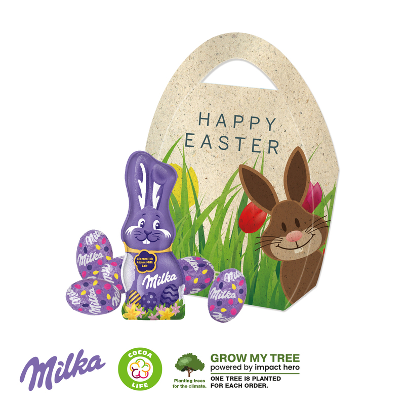 Personalised Milka Bunny and Egg Basket 