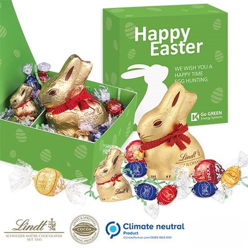 Luxury extra large Lindt bunny Easter gift box with insert. 